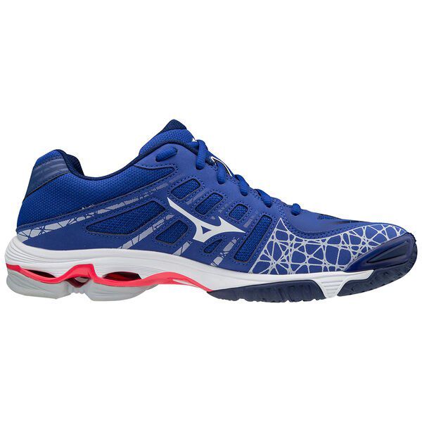 Tenis Mizuno Hombre Mexico - Nuevos Mizuno Wave Hurricane 3 - Tenis Para  Voleibol Azules/Blancos/Rosas